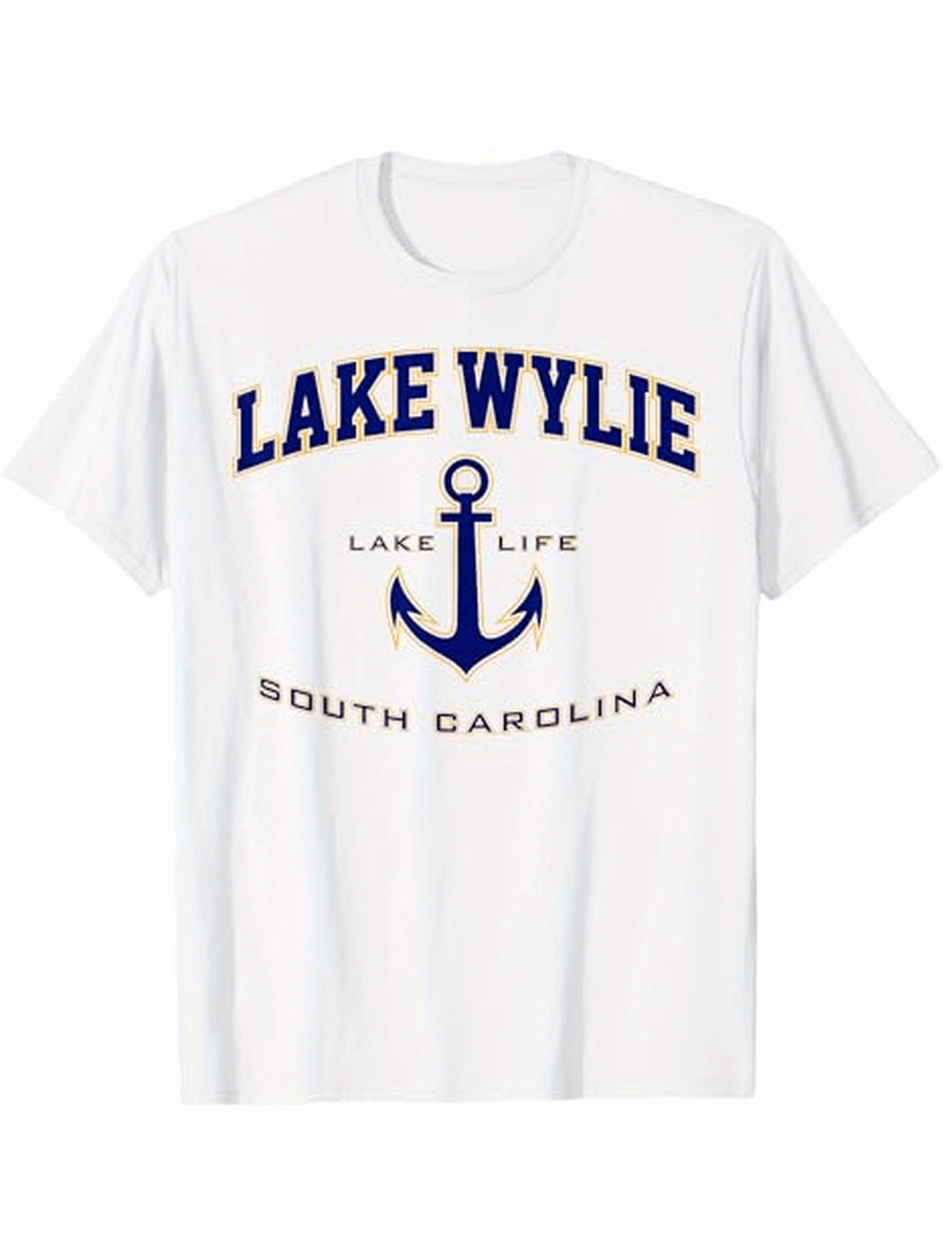 Men's Graphic T-Shirt Lake Life South Carolina With Nautical Anchor Design
