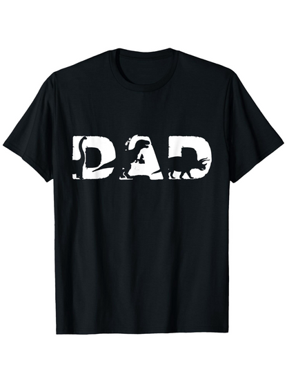 Men's Graphic T-Shirt Distressed Bold Letters With Animal Silhouette Among DAD Text