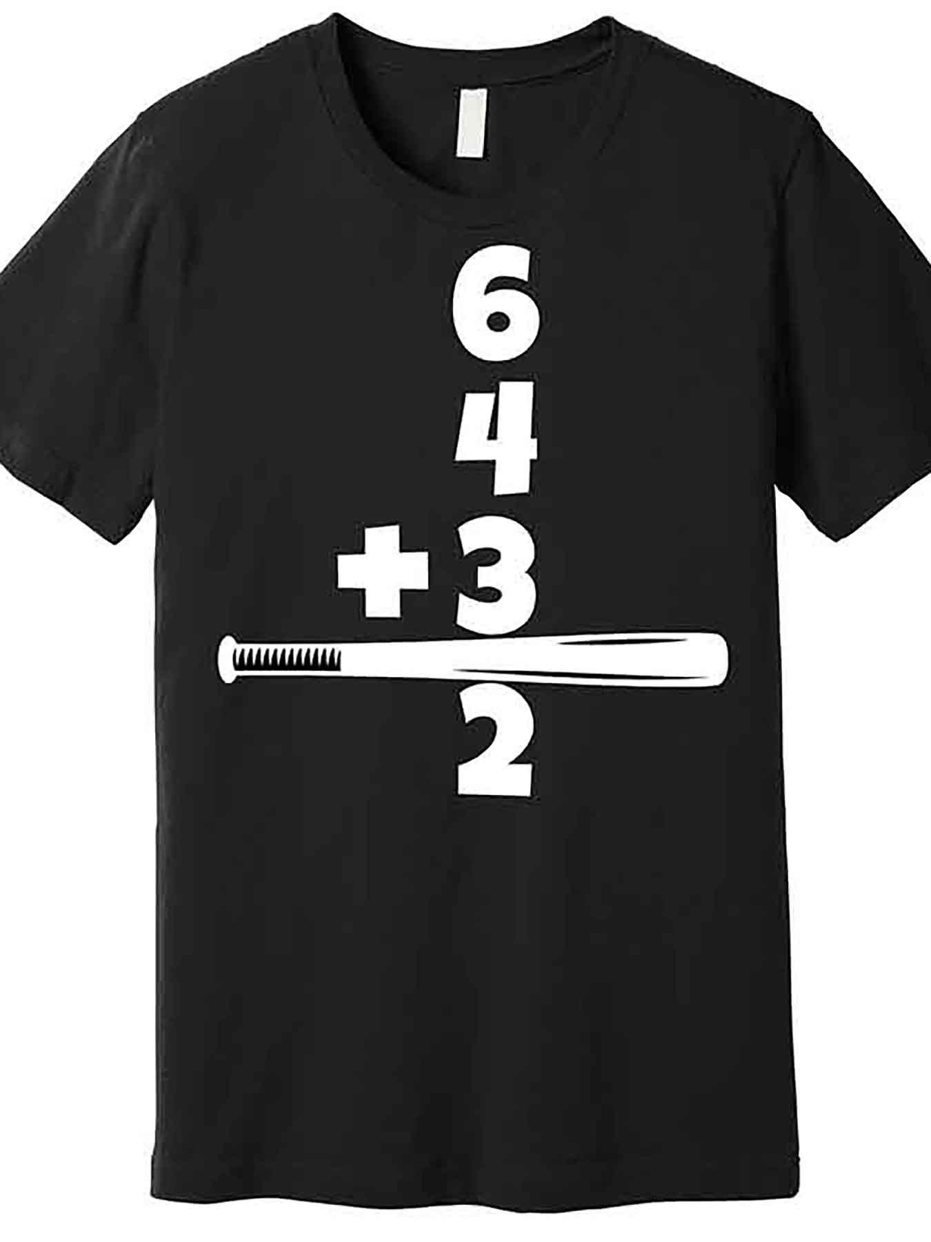 Men's Graphic T-Shirt Stacked White Numbers With Baseball Bat Addition Theme