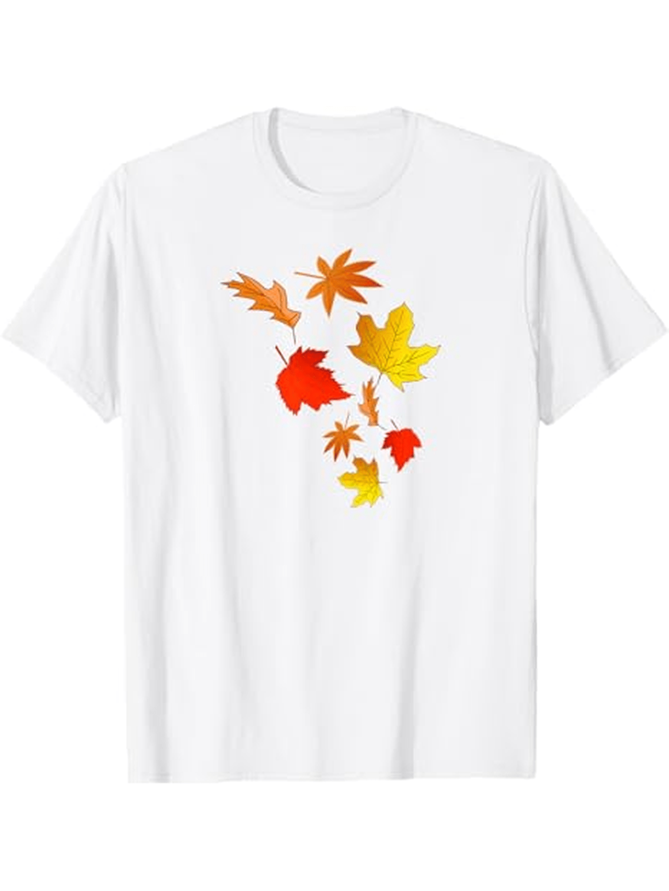 Men's Graphic T-Shirt Falling Autumn Leaves With Orange Yellow Maple Leaf Cluster