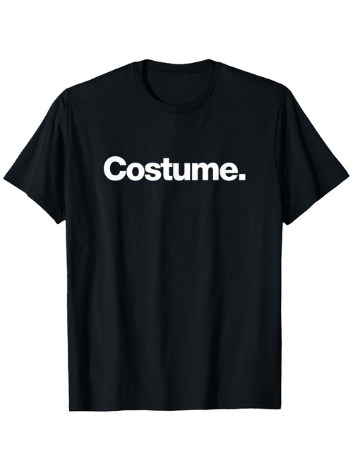 Men's Graphic T-Shirt Costume Bold White Lettered Word Art T Shirt