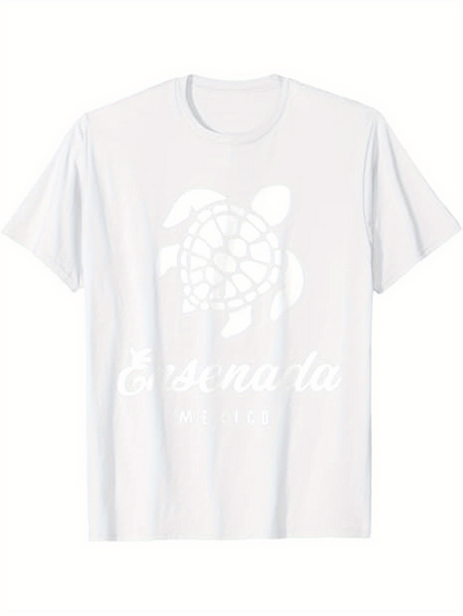 Men's Graphic T-Shirt Esensata Gentle Ocean Waves With Dreamy Turtle Print