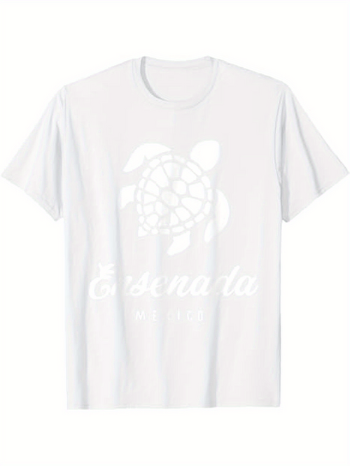 Men's Graphic T-Shirt Esensata Gentle Ocean Waves With Dreamy Turtle Print