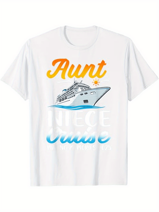 Men's Graphic T-Shirt Aunt Niece Cruise Sunset Ocean Waves With Family Vacation Ship