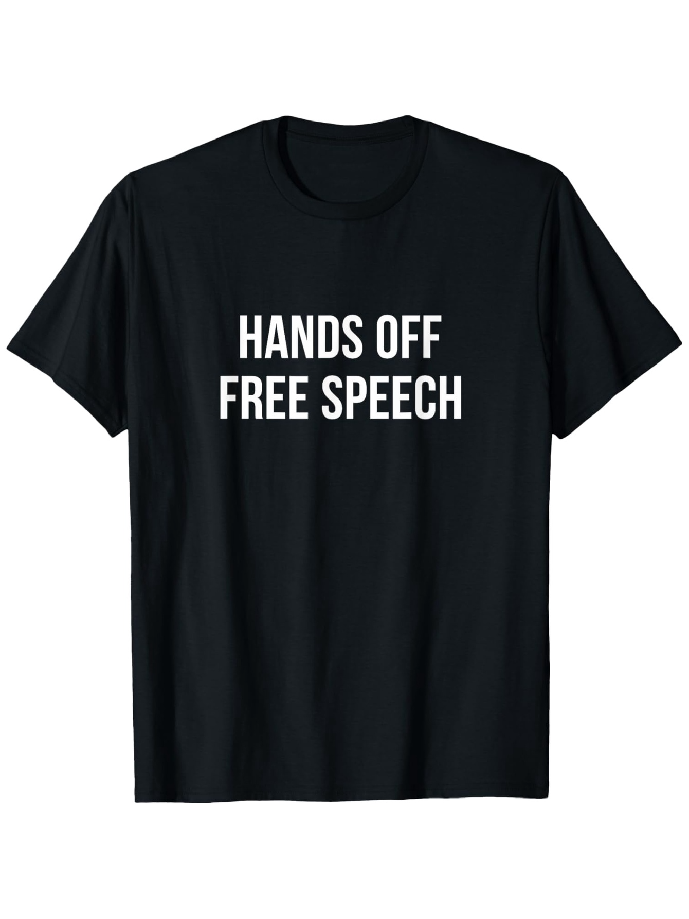 Men's Graphic T-Shirt Hands Off Free Speech Bold Letters On Classic Cotton T Shirt
