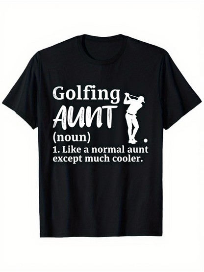 Men's Graphic T-Shirt Golfing Aunt Silhouette With Club And Fun Definition Text
