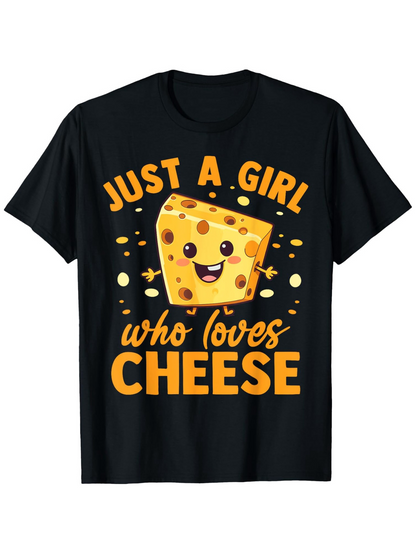 Men's Graphic T-Shirt Just A Girl Who Loves Melted Smiling Cartoon Cheese Slice