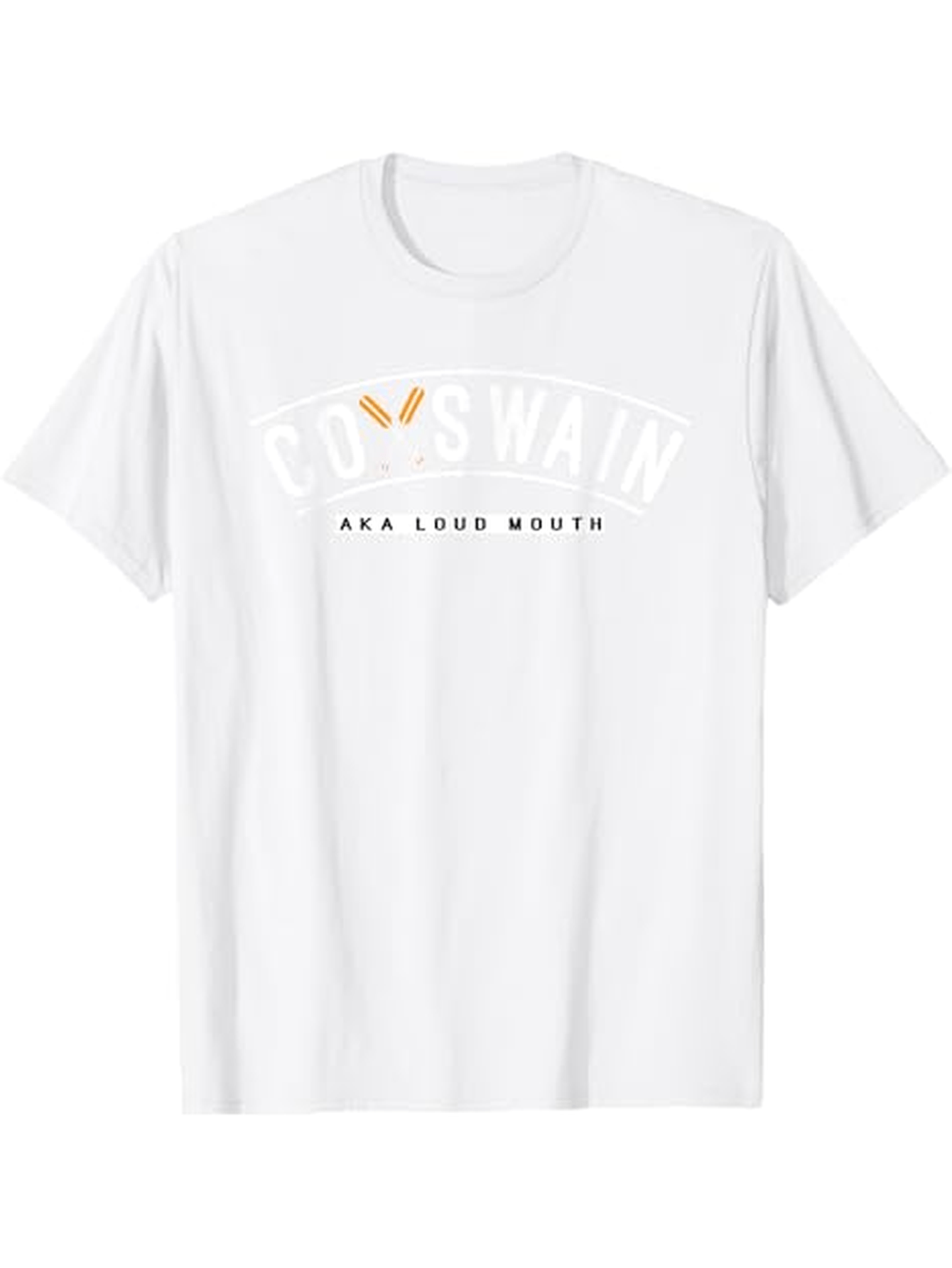 Men's Graphic T-Shirt Coxswain With Rowing Oars Motif On White Cotton Tee