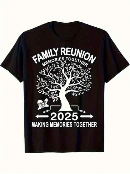Men's Graphic T-Shirt Family Reunion 2025 Loving Tree With Memories Growing Roots