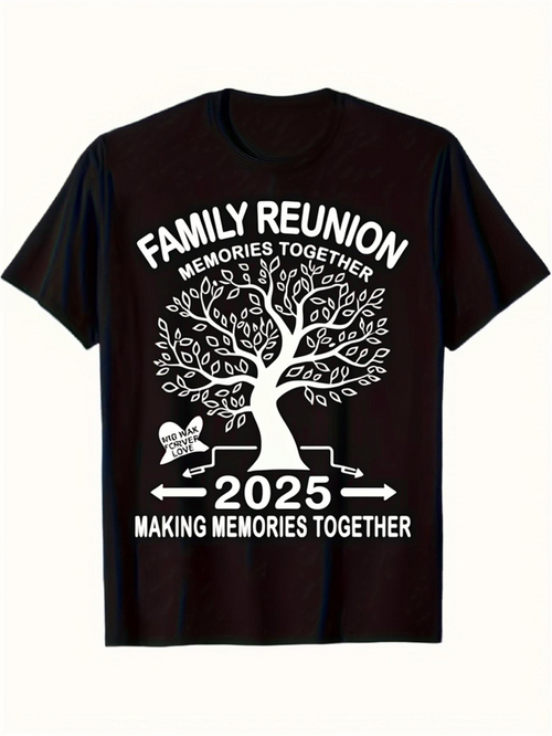 Men's Graphic T-Shirt Family Reunion 2025 Loving Tree With Memories Growing Roots