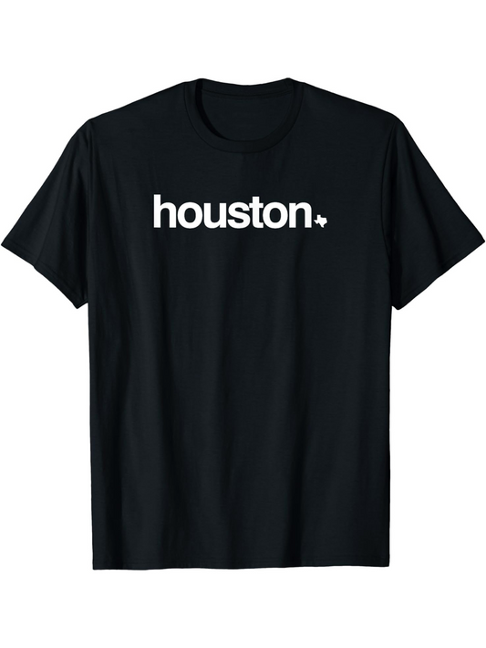 Men's Graphic T-Shirt Houston Simple Modern White Print Text With Clean Bold Lettering T Shirt