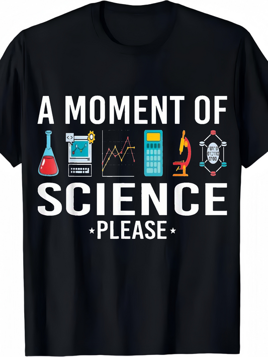 Men's Graphic T-Shirt A Moment Of Science Please Chemistry Icons With Modern Laboratory Equipment