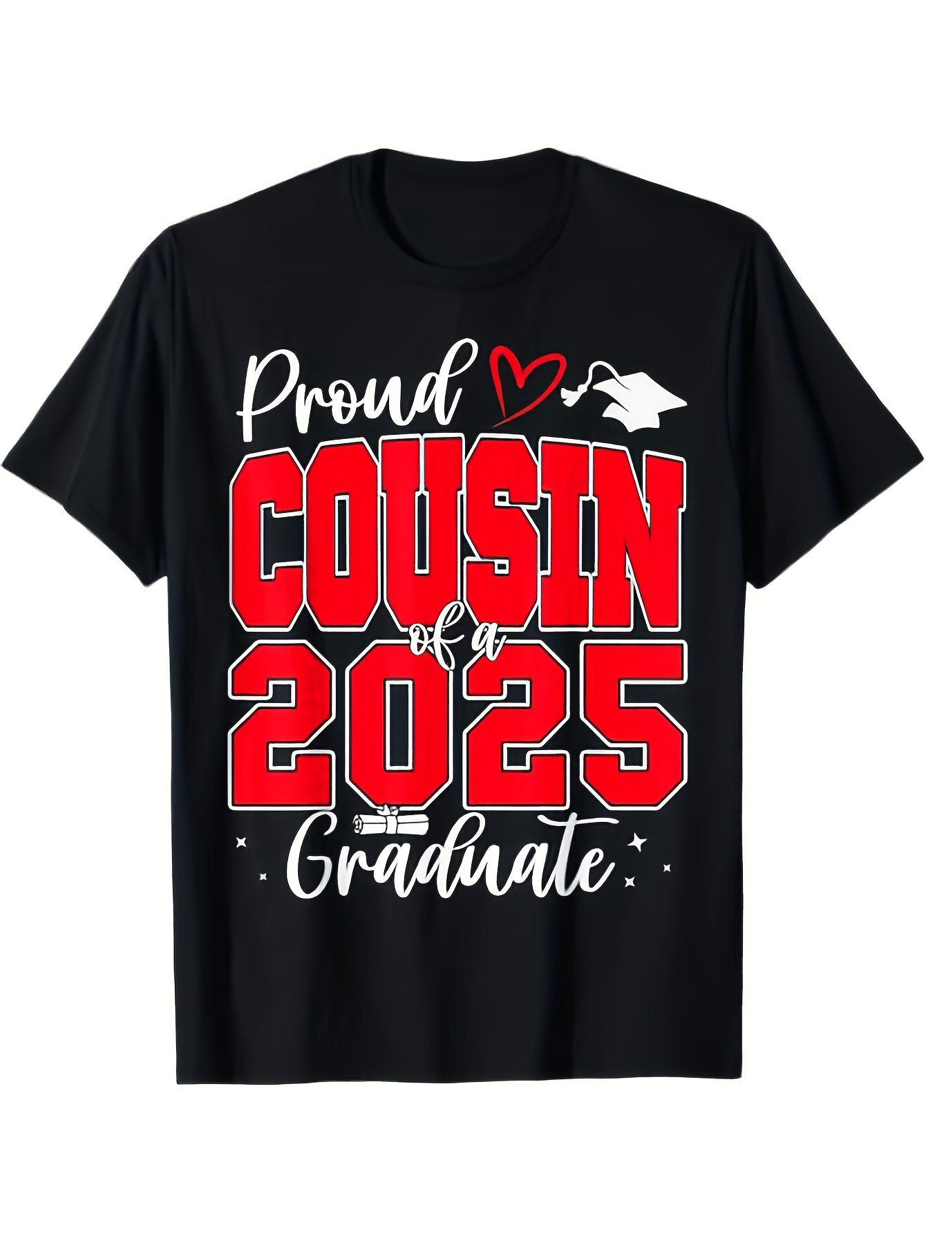 Men's Graphic T-Shirt Proud Cousin Of A Happy 2025 Graduate With Graduation Cap Design