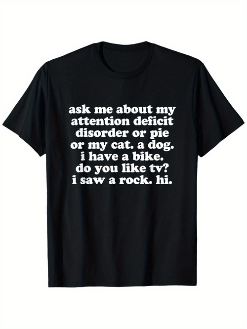 Men's Graphic T-Shirt Ask Me About Pie Bike TV Rock Black T Shirt