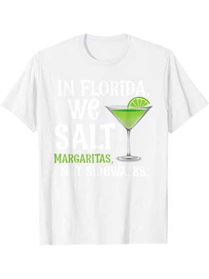 Men's Graphic T-Shirt In Florida We Salt Margaritas With Lime Slice Cocktail Glass