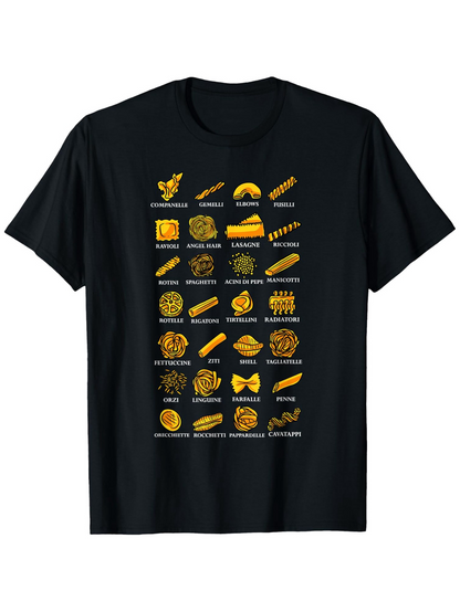 Men's Graphic T-Shirt Graphic Icons Of Classic American Comfort Food Dishes Arranged In Rows