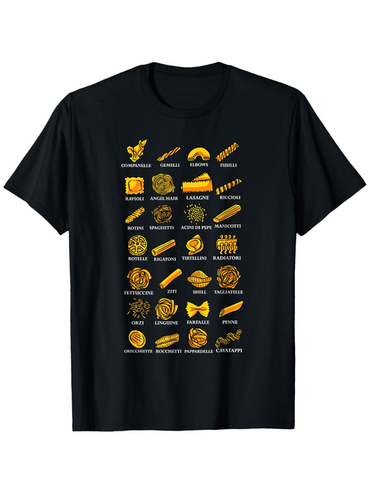 Men's Graphic T-Shirt Graphic Icons Of Classic American Comfort Food Dishes Arranged In Rows