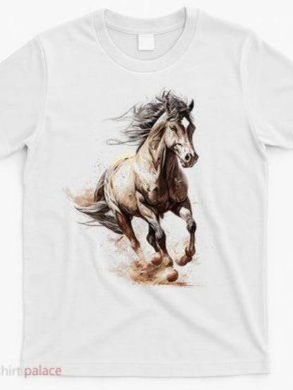 Men's Graphic T-Shirt Dynamic Energy Powerful Motion Wild Running Horse