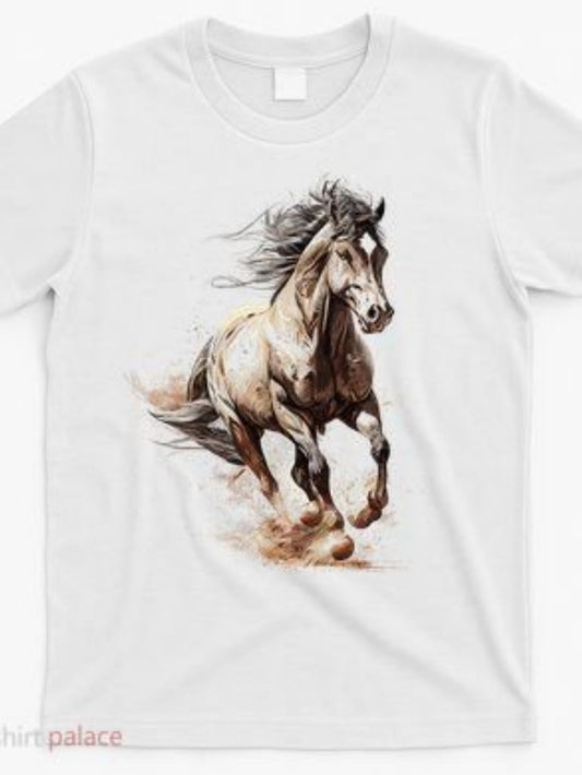 Men's Graphic T-Shirt Dynamic Energy Powerful Motion Wild Running Horse
