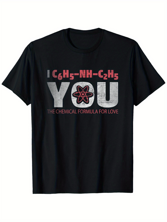 Men's Graphic T-Shirt Chemical Formula Structure With Scientific Heart You Statement