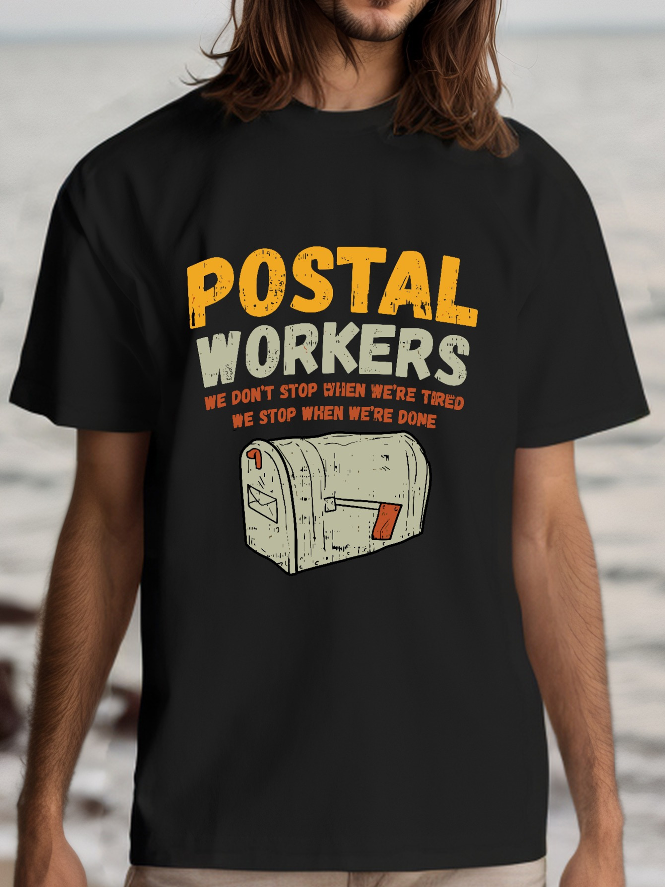 Men's Graphic T-Shirt Postal Workers Vintage Mailbox With Humorous Letter Carrier Theme