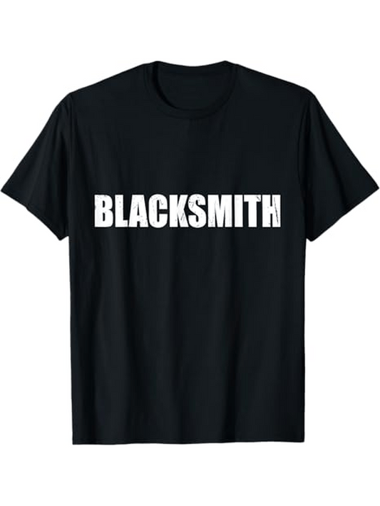 Men's Graphic T-Shirt Blacksmith Bold White Text Centered On Classic Solid Black T Shirt