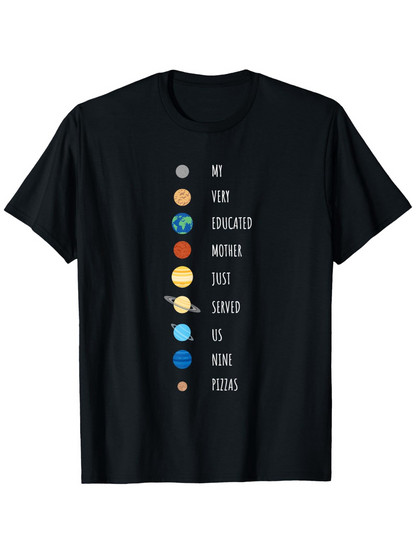 Men's Graphic T-Shirt Planets Aligned With Educational NASA Inspired Solar System