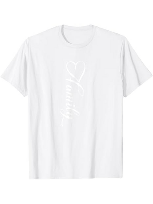 Men's Graphic T-Shirt Script Calligraphy With Elegant Heart Motif Centered White T Shirt
