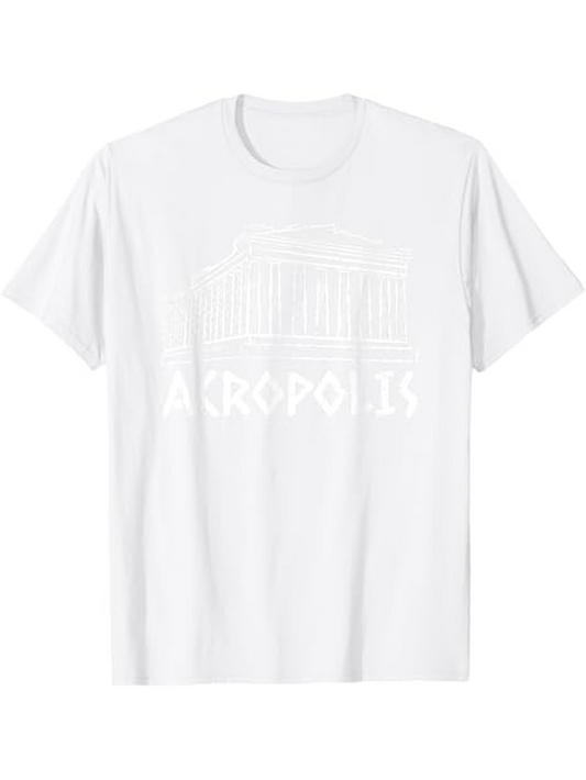 Men's Graphic T-Shirt Acropolis Ancient Marble Greek Pillars Under Bright Summer Sun Temple