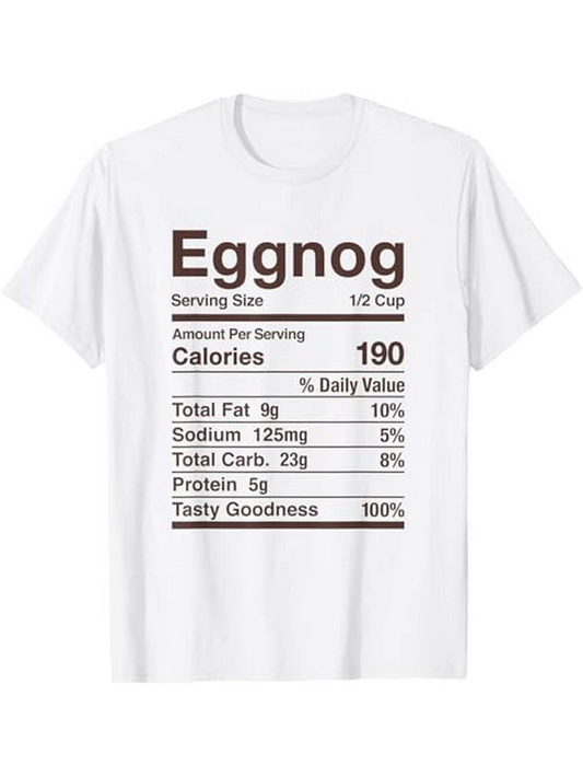 Men's Graphic T-Shirt Eggnog Nutrition Facts Table With Playful Ironic Detail Eggnog