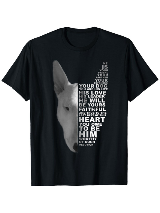 Men's Graphic T-Shirt Faithful Words Forming A Loyal Dog Silhouette With Devotion Under Gentle Light Dog