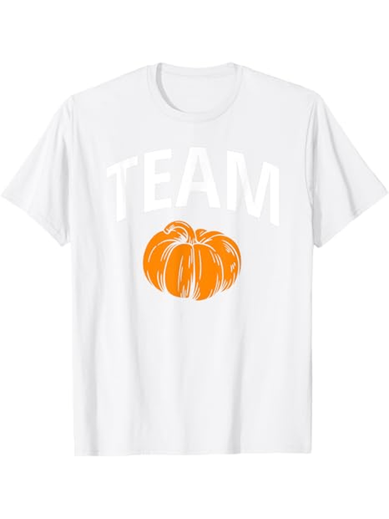Men's Graphic T-Shirt Team Bold Lettering With Orange Autumn Pumpkin