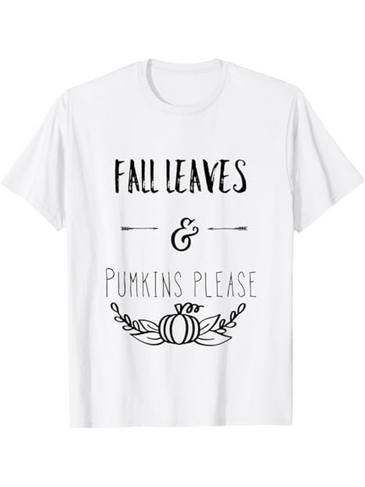 Men's Graphic T-Shirt Fall Leaves Pumpkins Please Autumn Harvest With Sketch Gourds Pumpkin