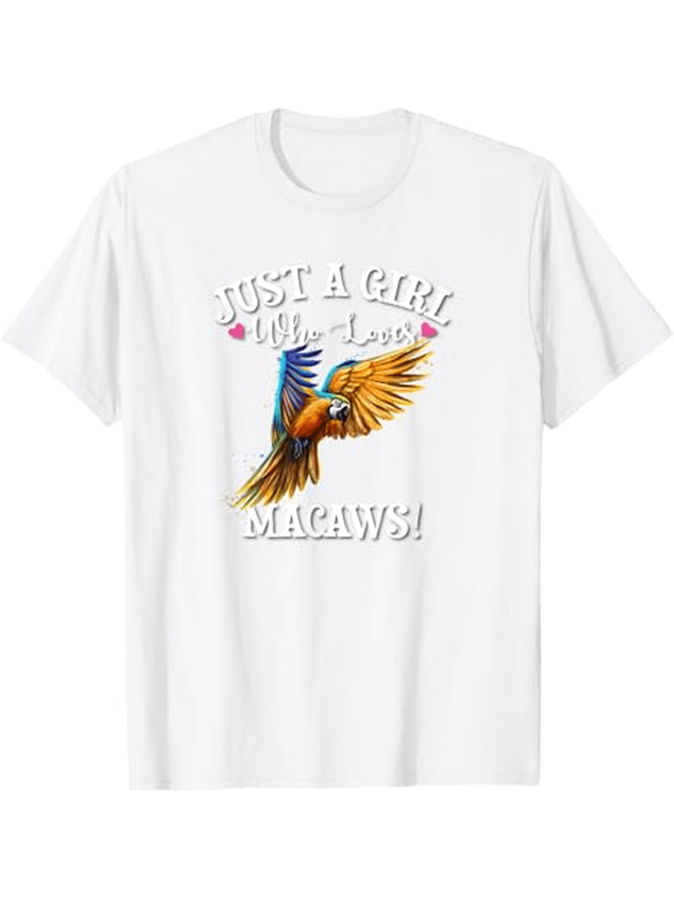Men's Graphic T-Shirt Just A Girl With Colorful Tropical Feathers Soaring Vibrant Parrot Macaw