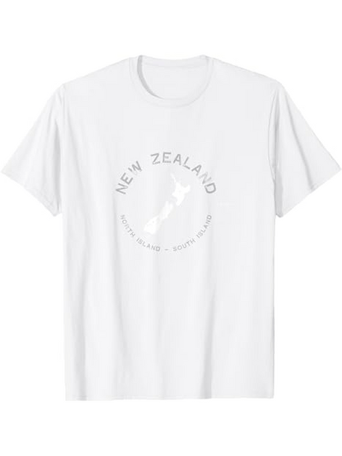 Men's Graphic T-Shirt New Zealand Outline Map With Arched Minimal Lettering T Shirt