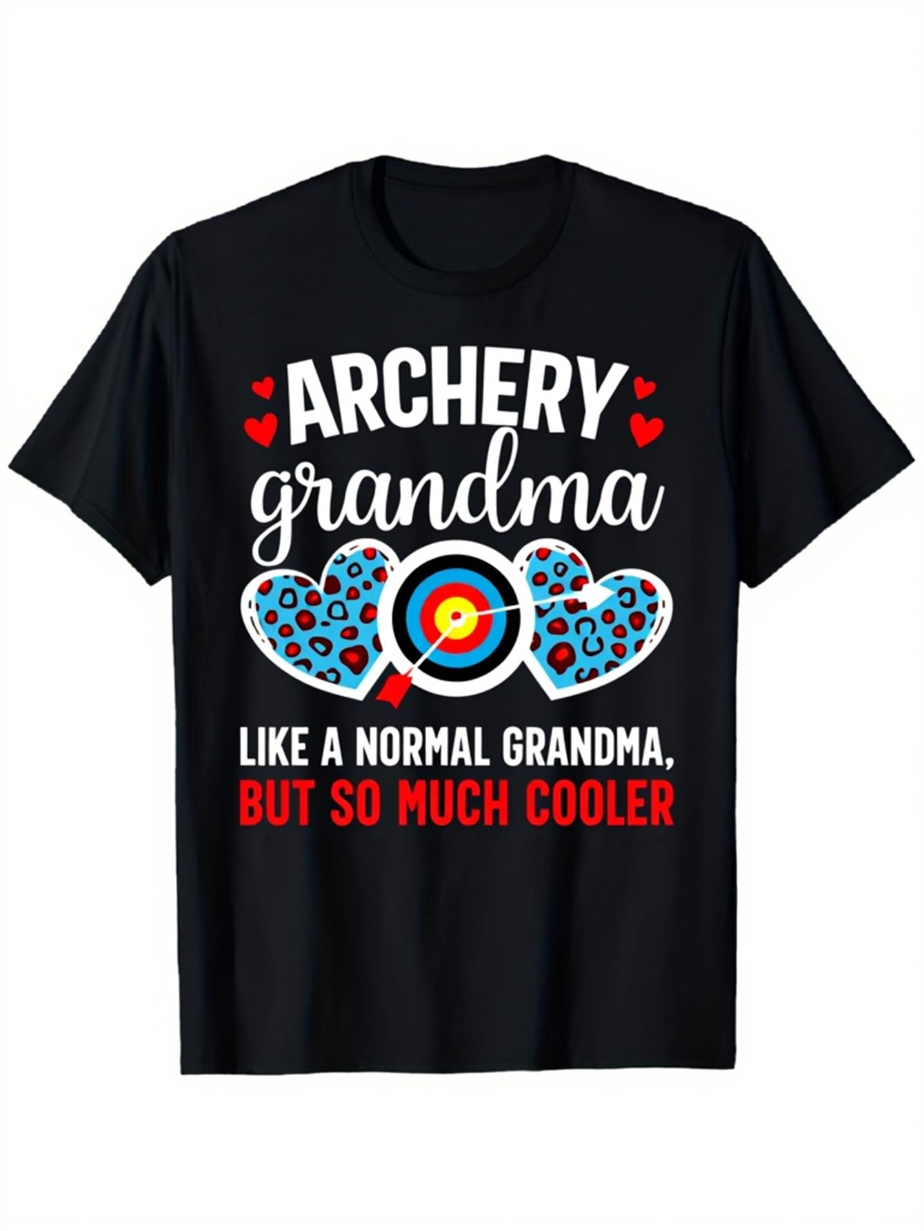 Men's Graphic T-Shirt Archery Grandma Hearts With Leopard Print Target Design