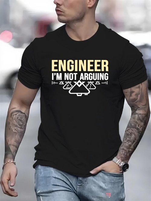 Men's Graphic T-Shirt Engineer Im Not Arguing With Science Symbols Under White Letters