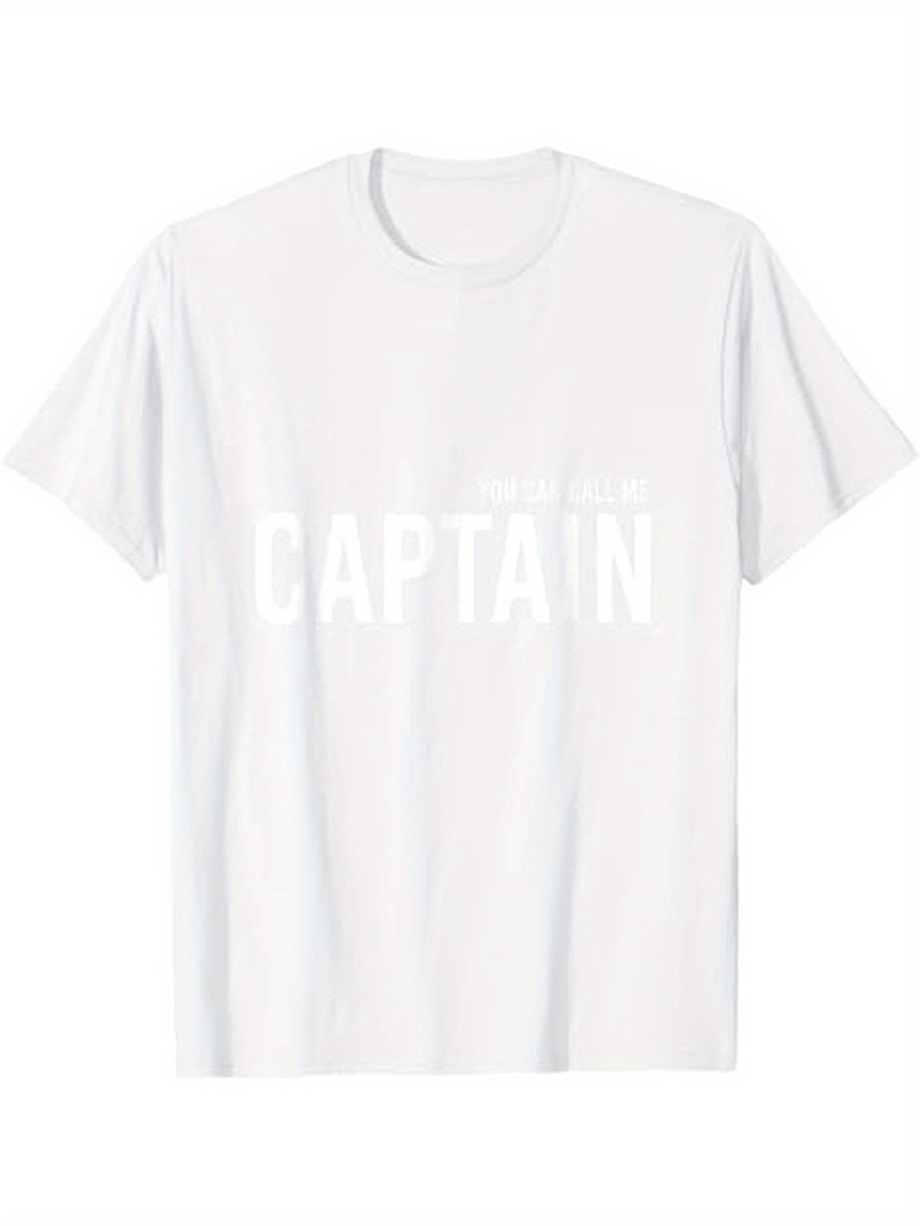 Men's Graphic T-Shirt Bold Statement With Clean Typography On White Captain