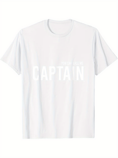 Men's Graphic T-Shirt Bold Statement With Clean Typography On White Captain