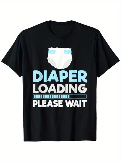 Men's Graphic T-Shirt Diaper Loading Progress Bar With Cartoon Newborn Diaper
