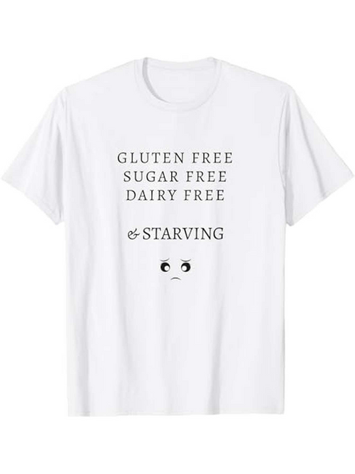 Men's Graphic T-Shirt Gluten Free Sugar Free Dairy Free And Starving Cute Cartoon Eyes T Shirt