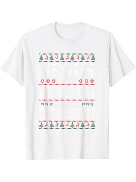 Men's Graphic T-Shirt Geometric Diamonds And Christmas Trees Patterned Festive Holiday T Shirt