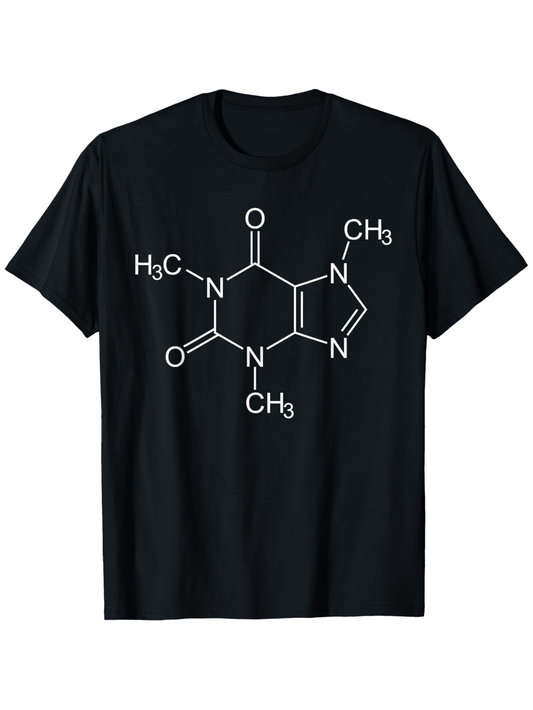 Men's Graphic T-Shirt Chemical Bond Lines With Molecular Formula Structure Caffeine