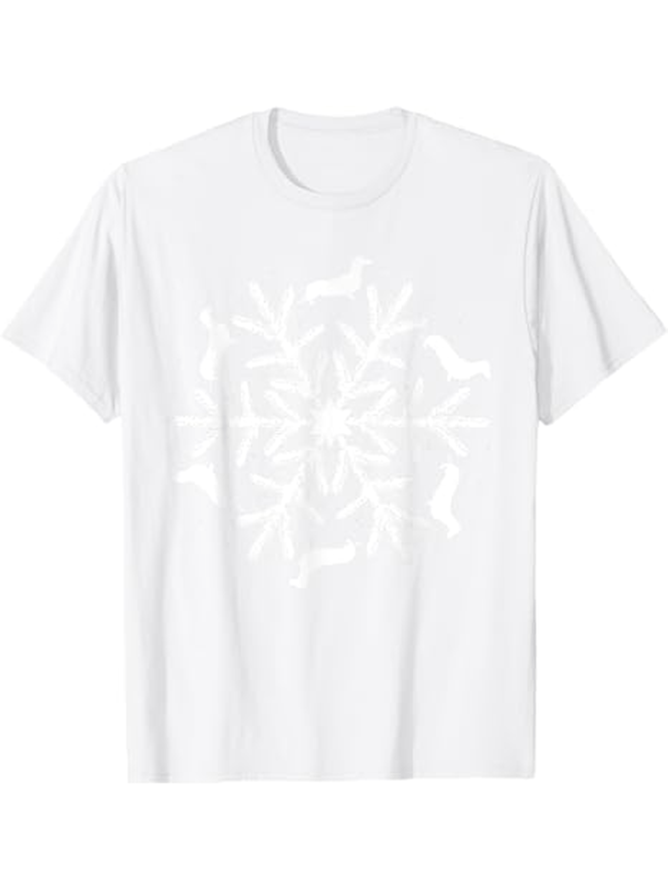 Men's Graphic T-Shirt Playful Dogs In Abstract Rotating Symmetrical Pattern Snowflake Shape