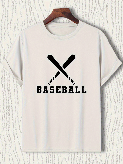 Men's Graphic T-Shirt Baseball Two Crossed Bats With Bold Text Logo Baseball