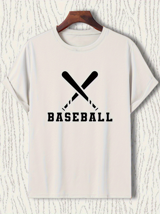 Men's Graphic T-Shirt Baseball Two Crossed Bats With Bold Text Logo Baseball