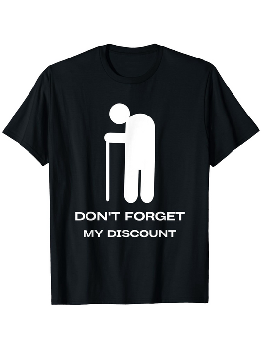 Men's Graphic T-Shirt Dont Forget My Discount Minimalist Elderly Figure With Walking Cane T Shirt