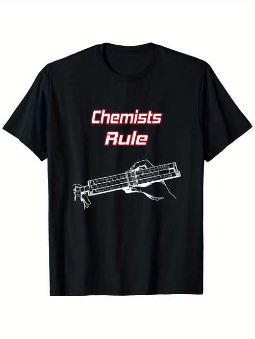 Men's Graphic T-Shirt Chemists Rule Retro Grid Gun Design With Technical Blueprint Style