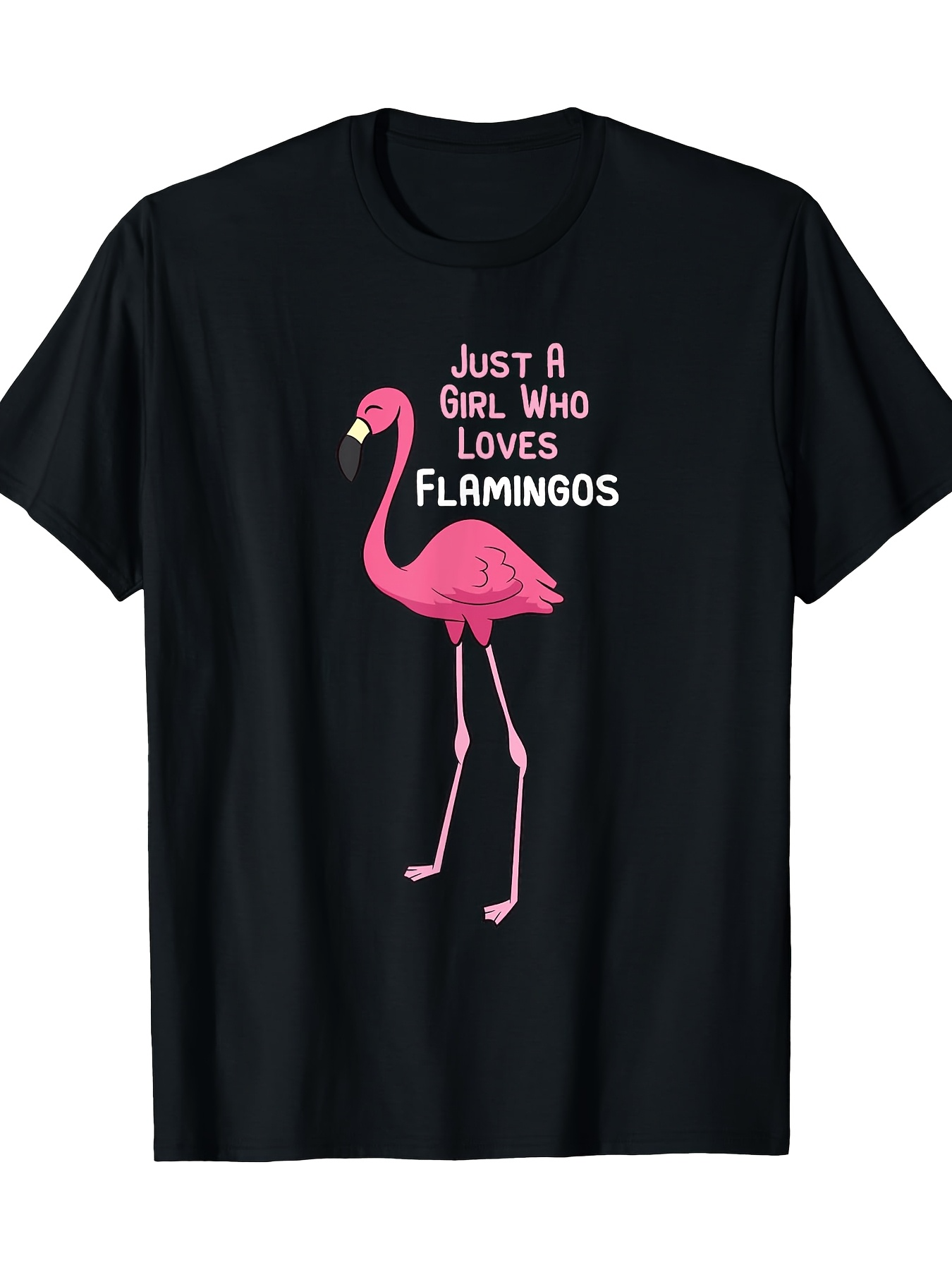 Men's Graphic T-Shirt Just A Girl Who Loves Flamingos Pink Tropical Bird Standing On One Leg Flamingo