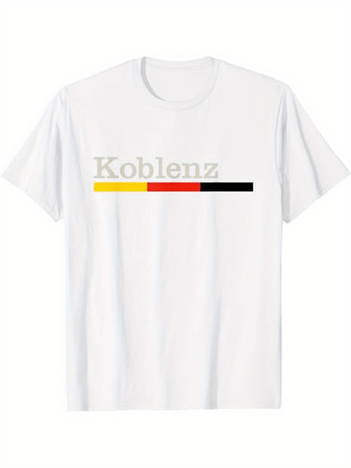 Men's Graphic T-Shirt Koblenz Minimalist Stripes With German Flag Color Blocks T Shirt